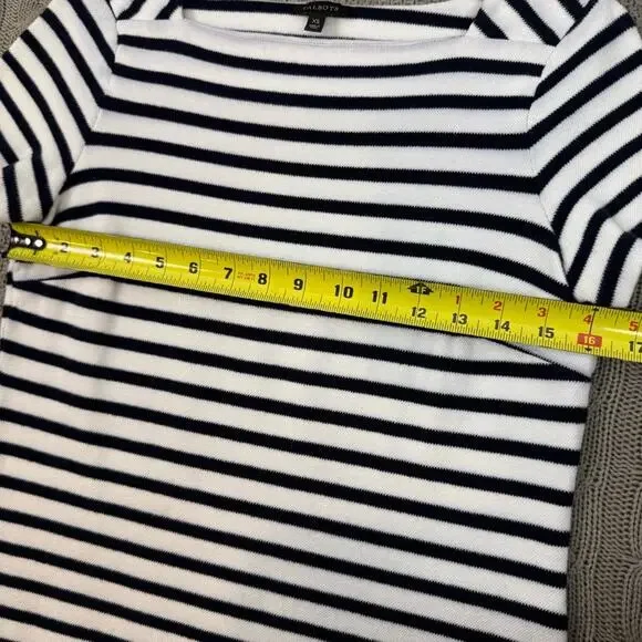 Talbots Striped Navy Blue and White Dress ~XS - Picture 9 of 10